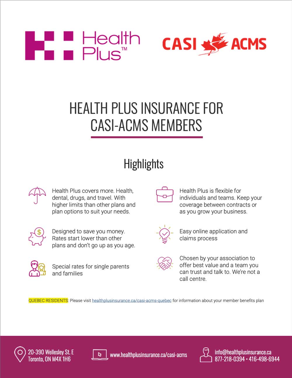 CASI-ACMS health insurance